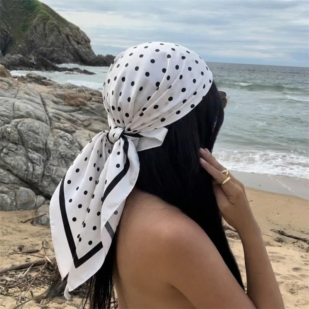 Women'S Korean Accessories - Retro Printed Dot Print Scarf Geometric