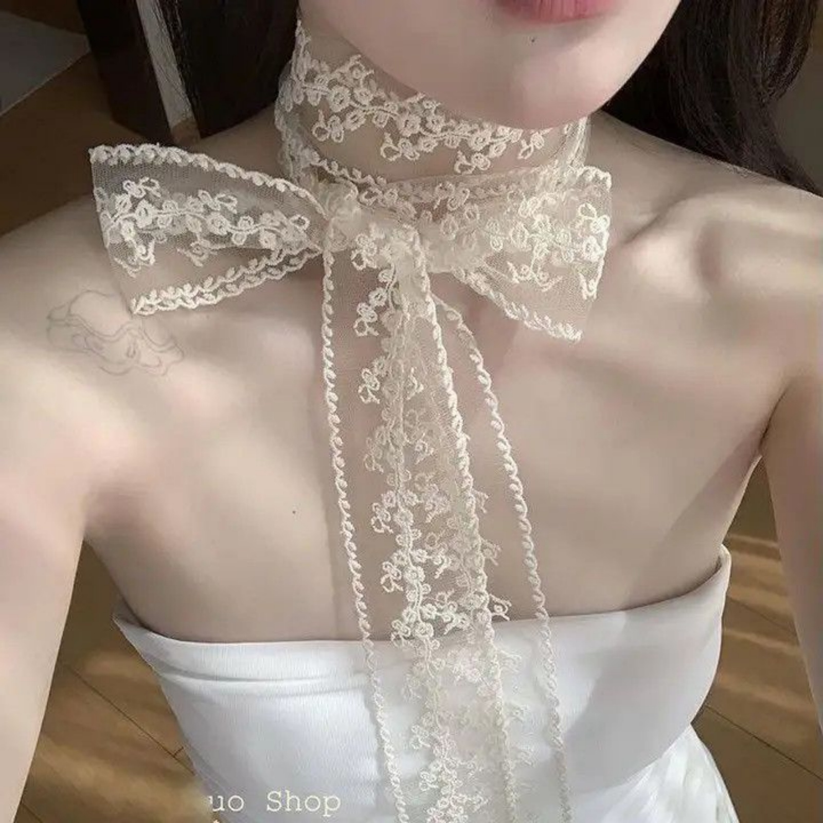 Korean Ins White Lace Ribbon S - đánh giá và giá Women'S Korean Accessories
