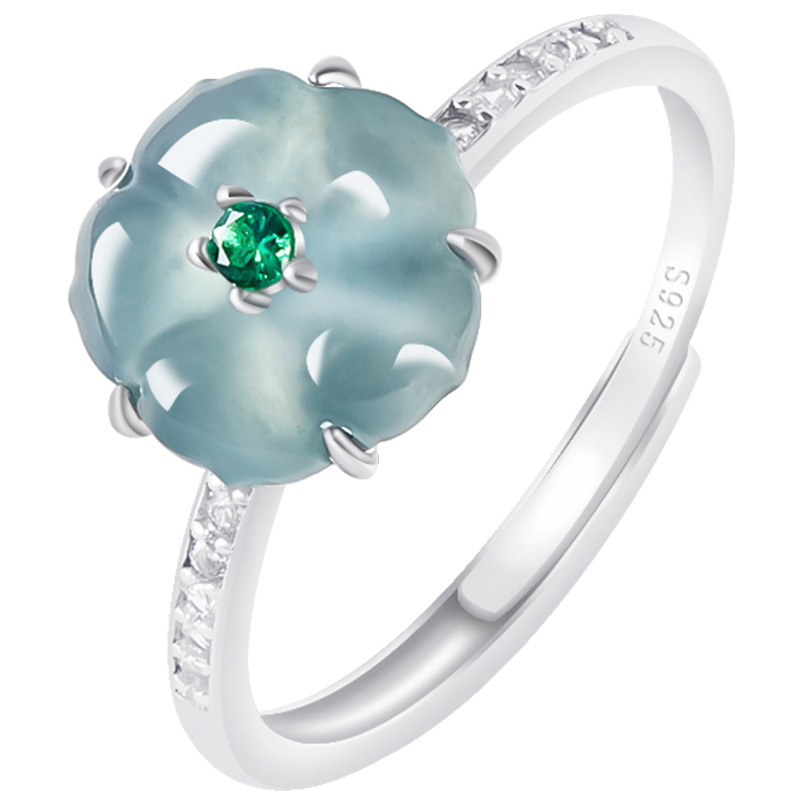 Blue Burmese Jadeite Flower Ri - đánh giá và giá Accessories Woman