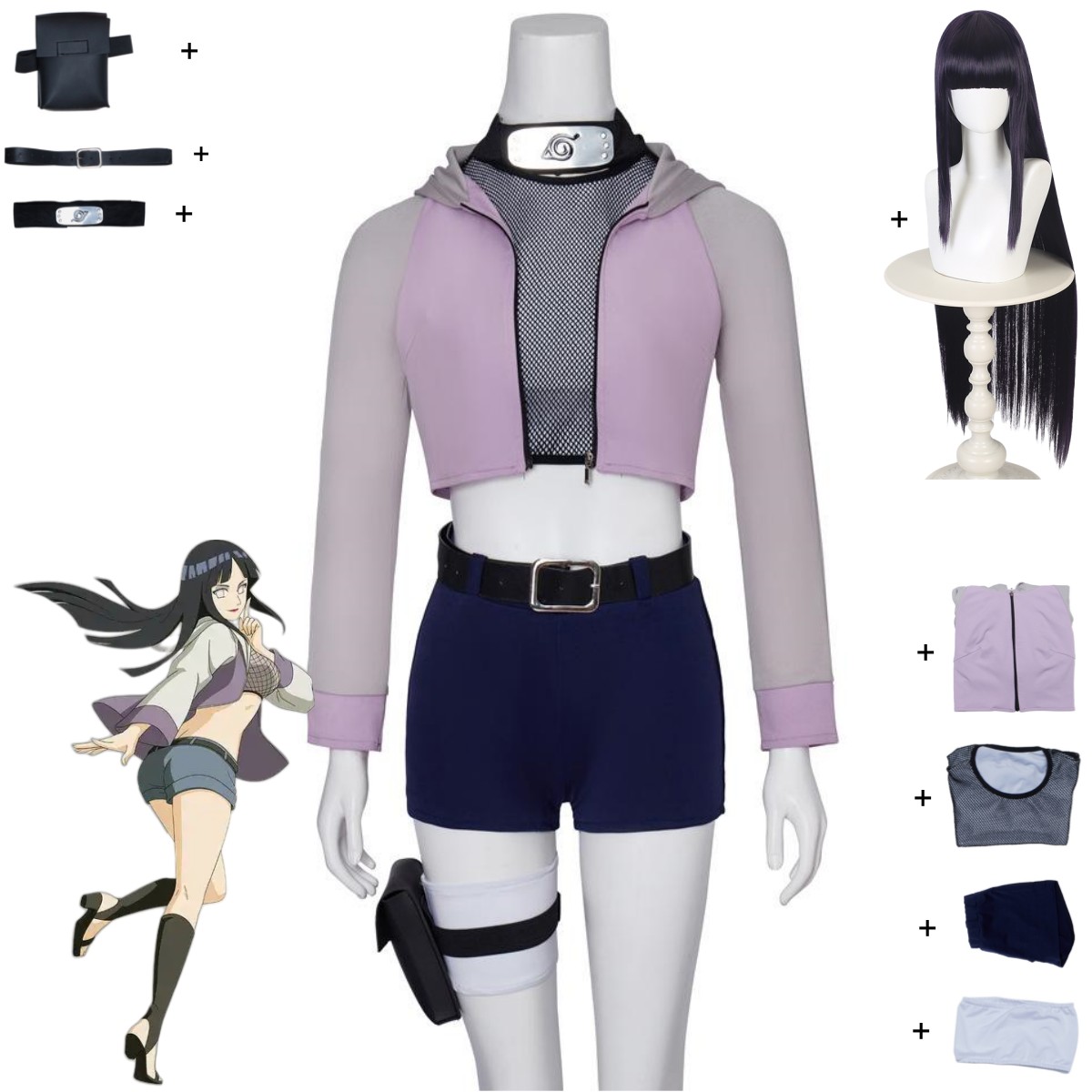 Anime Hyuga Hinata Cosplay Cos - đánh giá và giá Women Accessories Pack