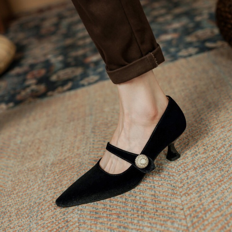 Wine Red Pointed Toe Mary Jane - đánh giá và giá Women'S Shoes And Accessories