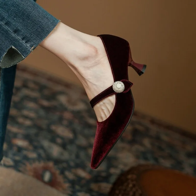 Wine Red Pointed Toe Mary Jane - đánh giá và giá Women'S Shoes And Accessories