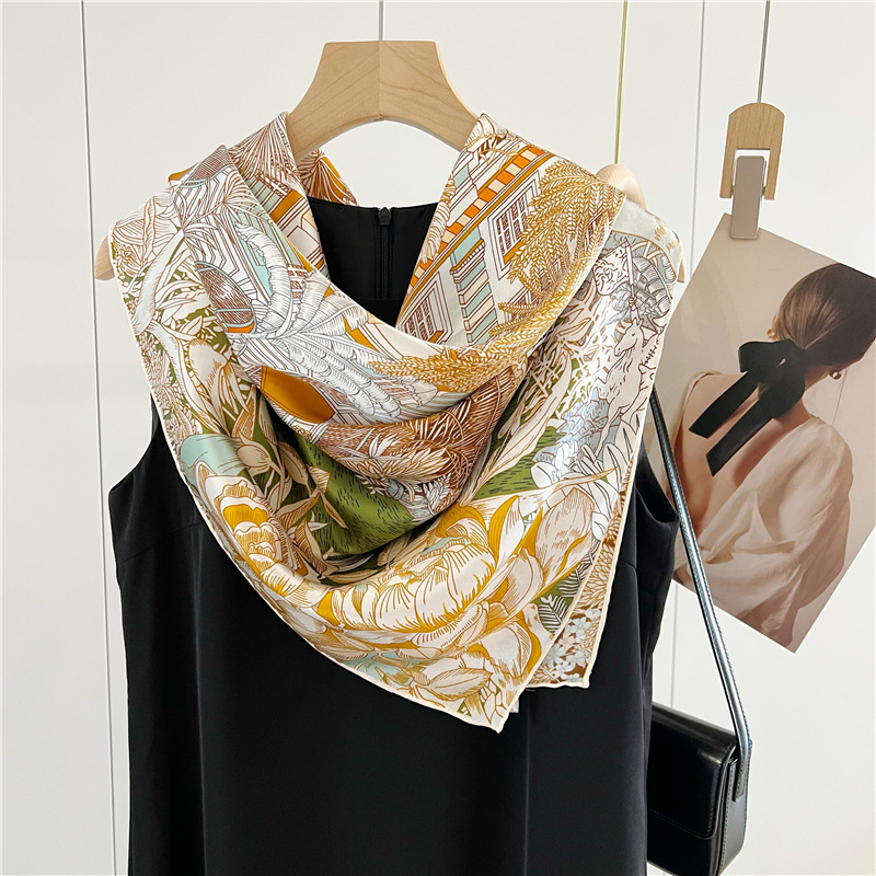 Satin Silk Scarf 110cm Brand M - đánh giá và giá Accessories Brand For Women