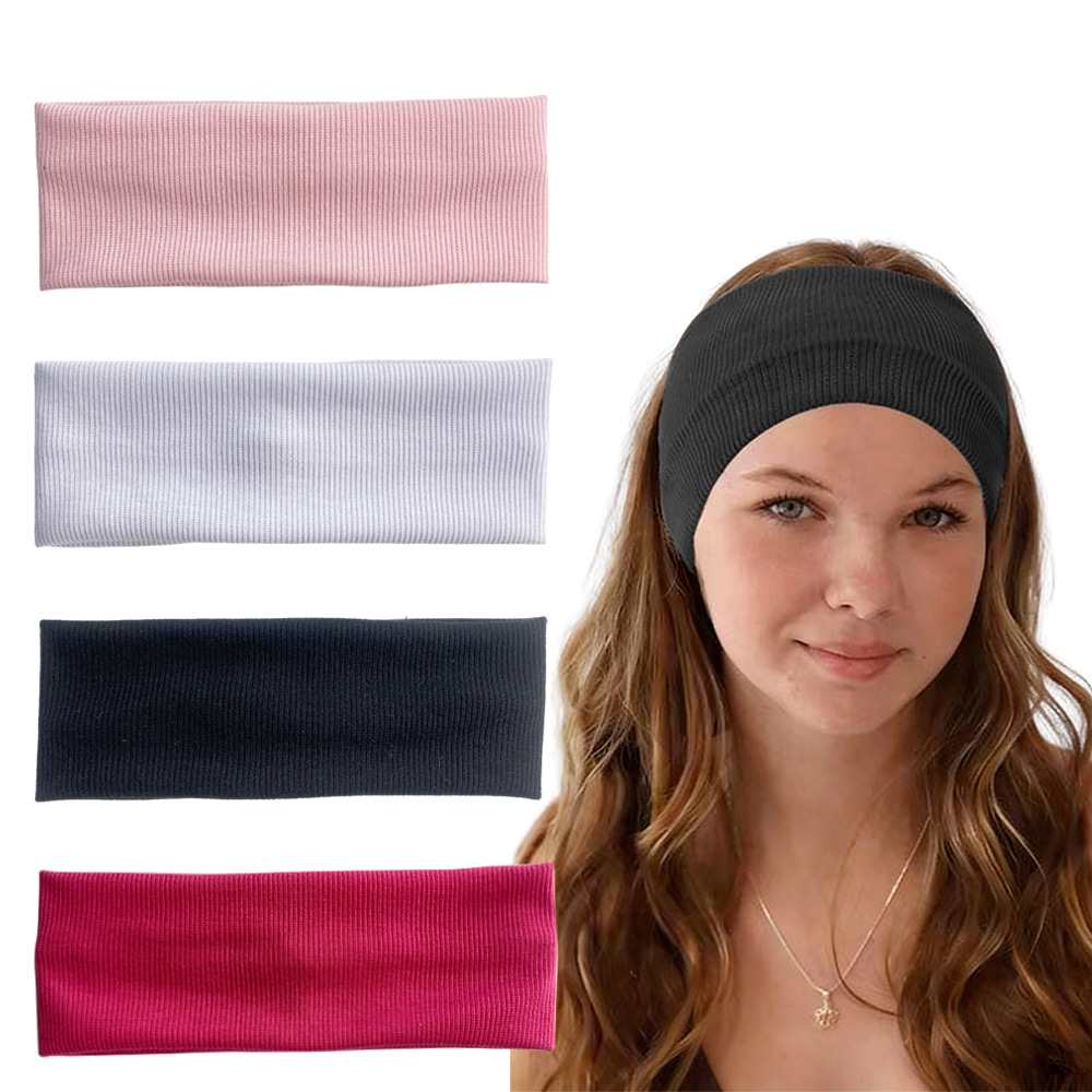 4pcs Wide ribbed elastic headb - đánh giá và giá Women'S Yoga Accessories