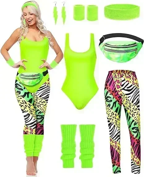 7 Pcs 80s Fancy Workout Costum - đánh giá và giá Women'S Accessories In The 80S