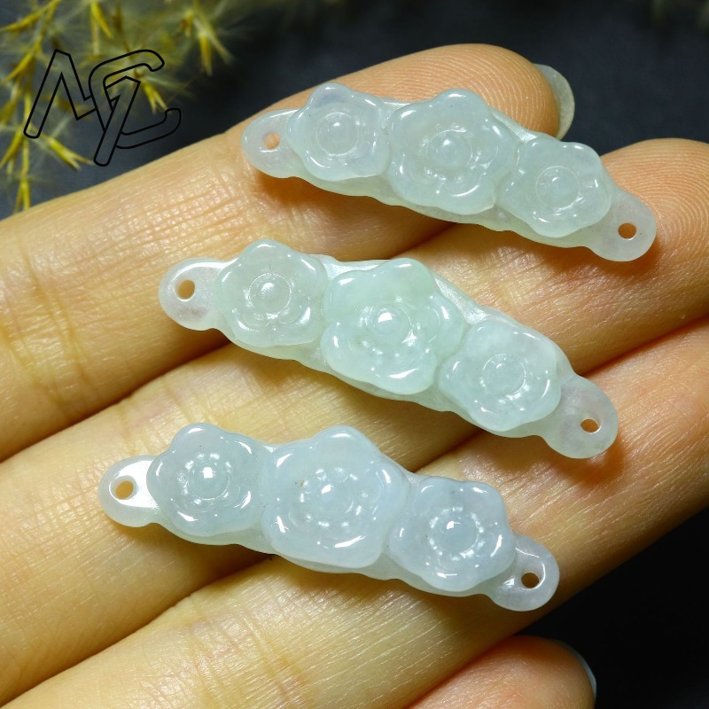 1pc Natural Jadeite Emerald Fl - đánh giá và giá Accessories Woman
