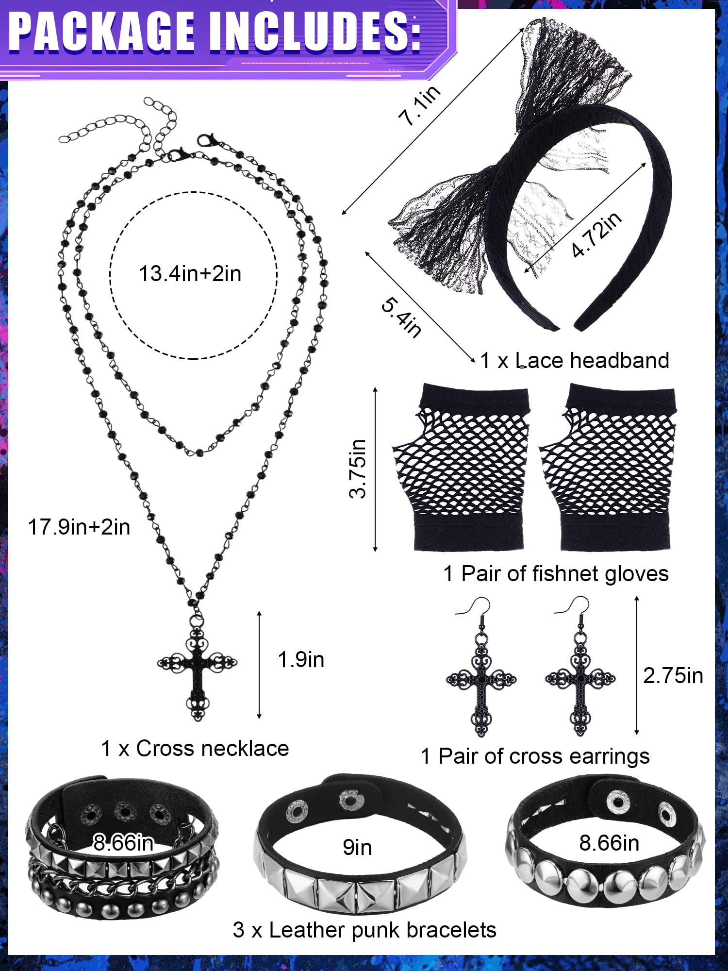8 Pcs 80s Outfit for Women 80s - đánh giá và giá Women'S Accessories In The 80S