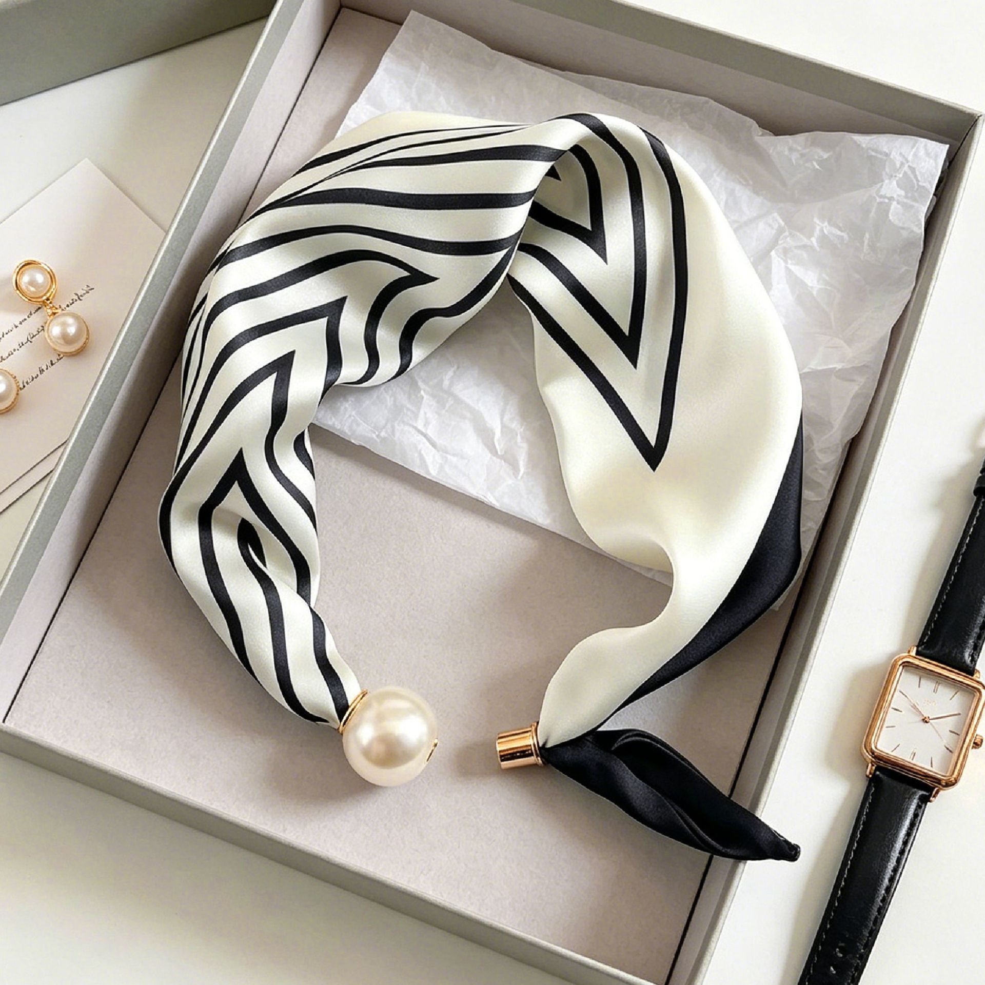 Elegant Chic Pearl Stripe Scar - đánh giá và giá Women'S Accessories For Neck