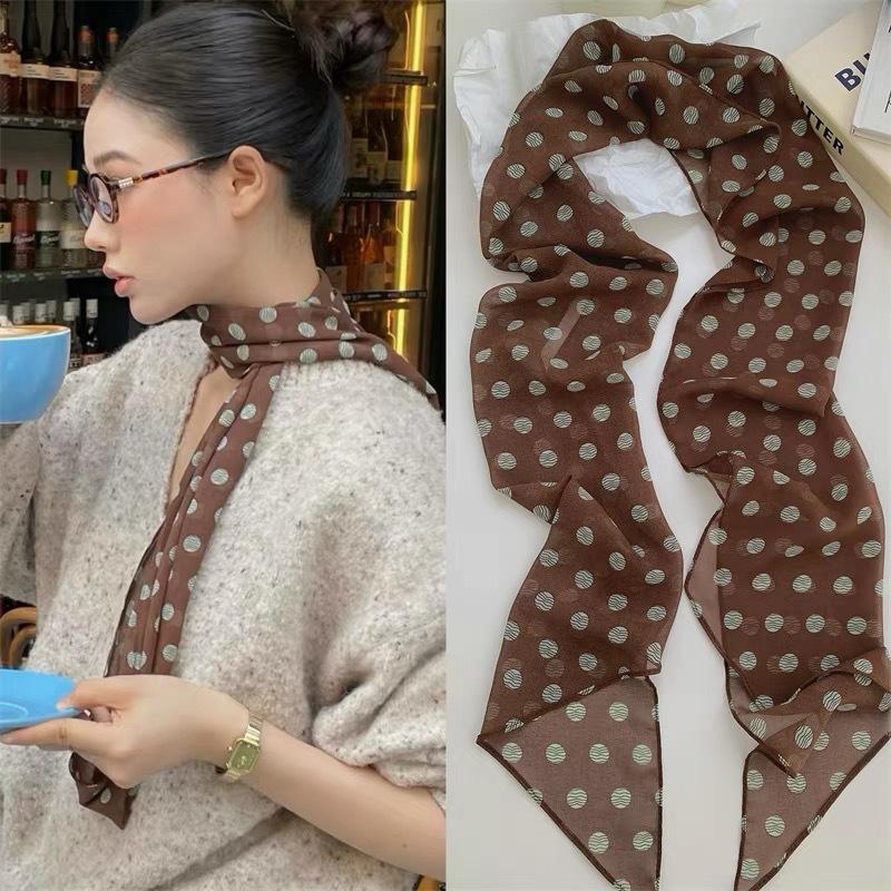 Polka Dot Floral Print Silk Sc - đánh giá và giá Women'S Accessories For Neck
