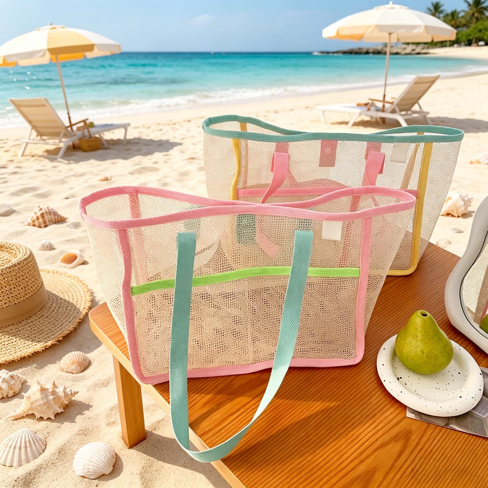 Beach Bags for Women Colorful  - đánh giá và giá Women Accessories Pack