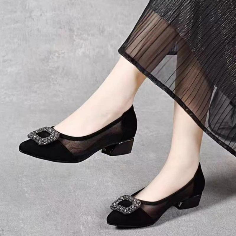 Elegant Pointed Toe Mesh Block - đánh giá và giá Women'S Shoes And Accessories