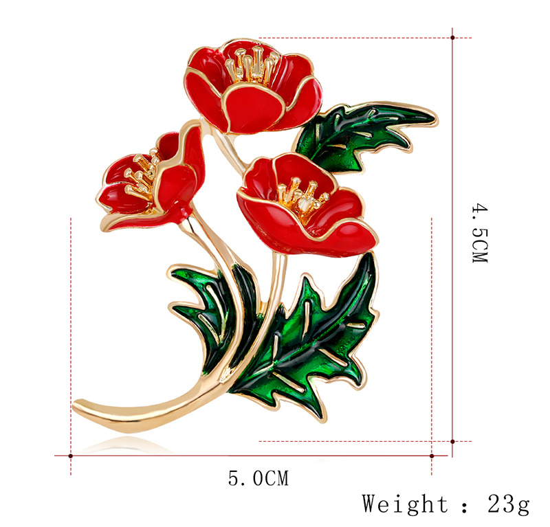 Enameled Red Poppy Flower Broo - đánh giá và giá Women'S Accessories Uk